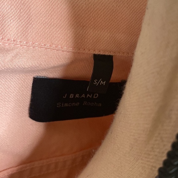 J Brand X Simone Rocha Pink Ruffle Sleeve Button Down Denim Vest Size S/M RARE‎ - Picture 10 of 13